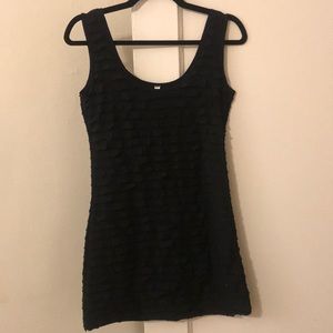 Black Ruffle Layer Tank Tunic Mini Skirt Cover Up